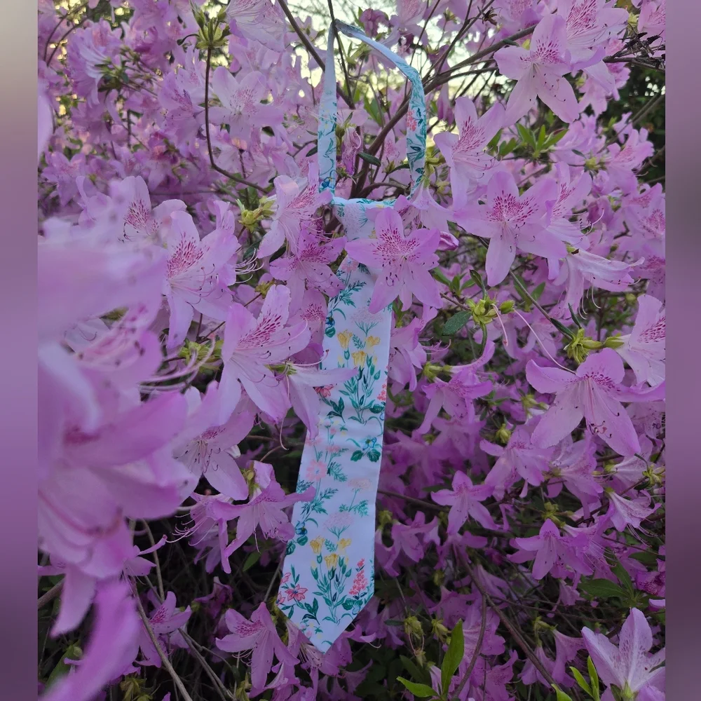 Floral Kids Tie - Blue and Yellow